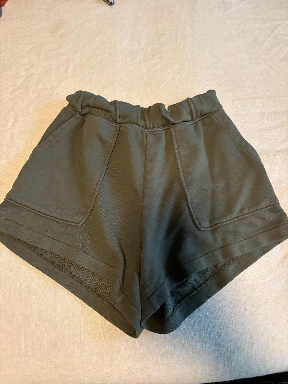 Aerie Olive Green High-Waist Pull-On Athletic Shorts